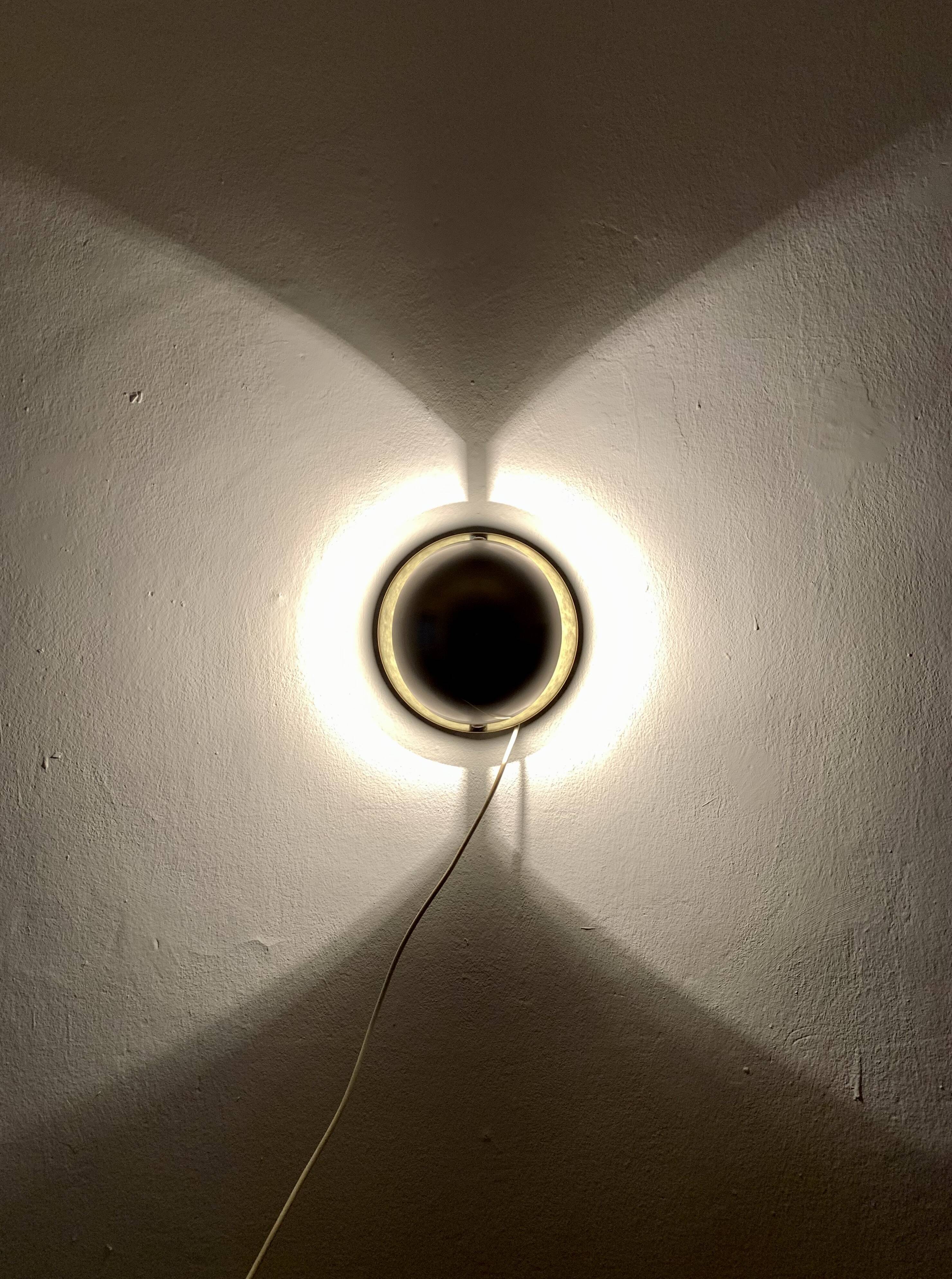 Set of 2 1970s Bicolor Space Age Wall Lamps by Sölken