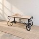 Coffee table in marble and wrought iron, Mediterranean spirit.