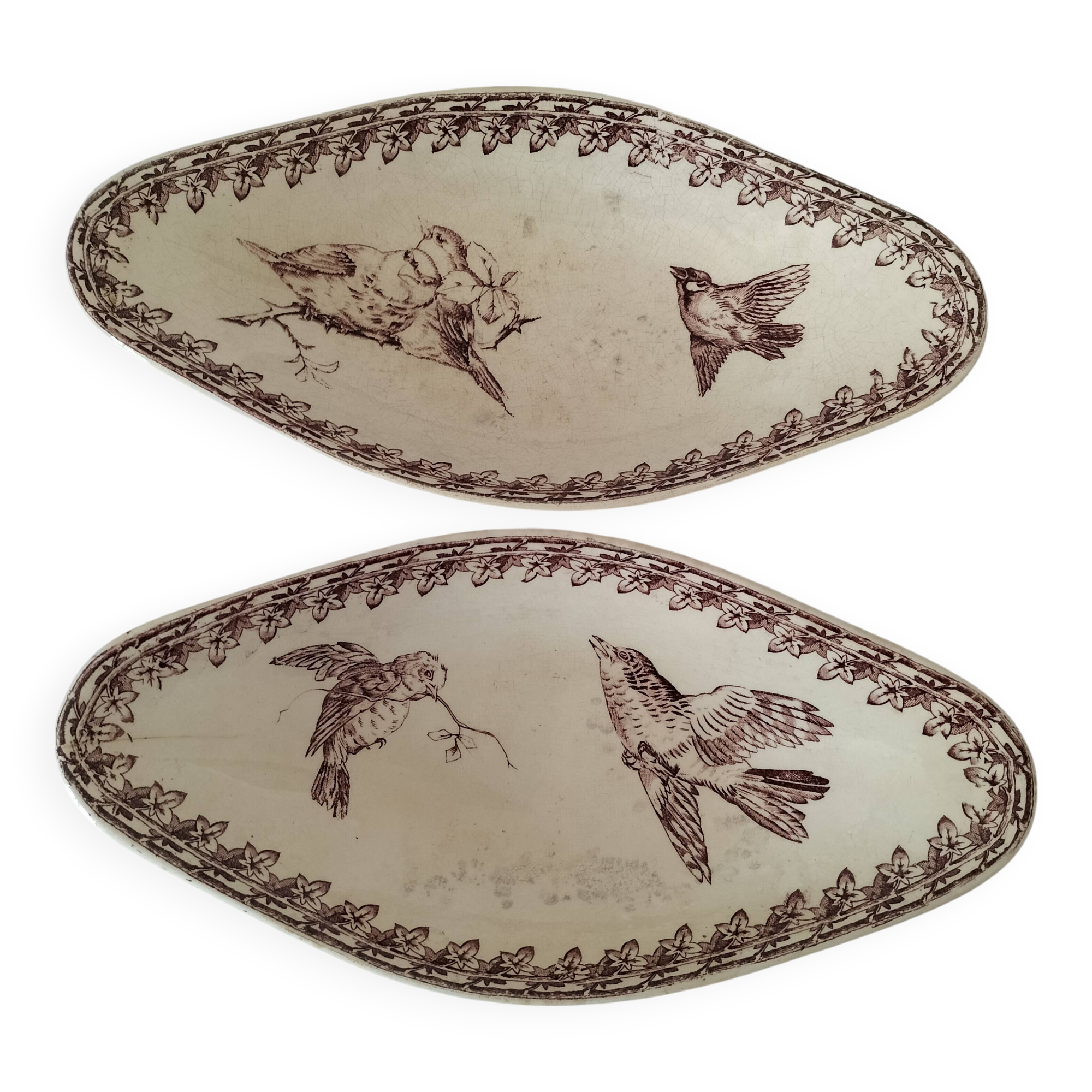 Two vintage U&C Sarreguemines Buffon model dishes