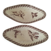 Two vintage U&C Sarreguemines Buffon model dishes