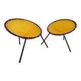 Pair of folding balloon chairs from the 1950s-60s.