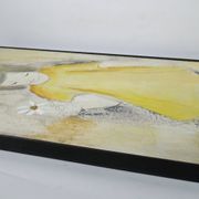 Edith Ferullo, Girl with Yellow Dress, Acrylic on Wood, 1960s