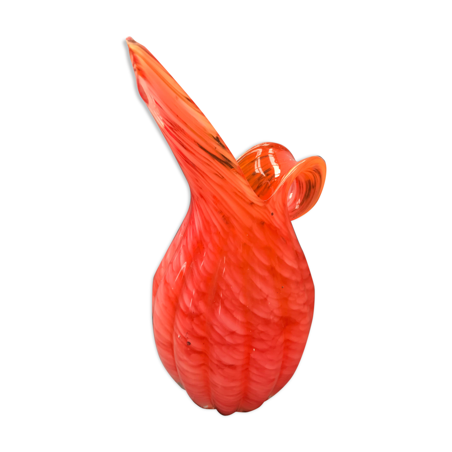 Former Murano glass multi-layered orange glass - vintage white