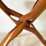 Vintage carved wood side table, Indonesia