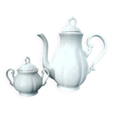 Large Coffee Pot and Sugar Bowl in Fine Porcelain Italy