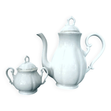Grande Cafetière Et Sucrier En Porcelaine Fine Italie