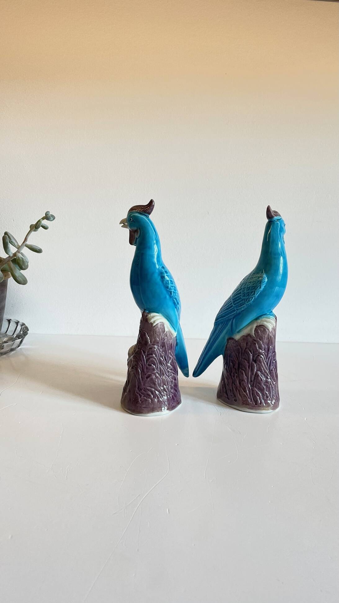 Pair of phenix birds chinese porcelain early 20th century