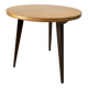 Table basse tripode en bois et marqueterie bicolore design scandinave 1950