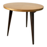 Tripod coffee table in wood and two-tone marquetry scandinavian design 1950