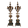 Pair of large Renaissance-style candlesticks. Marble. Solid bronze.