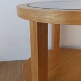 Round Tables with Glass Tops, Set of 3.