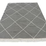 Moroccan berber carpet grey in hand-woven wool