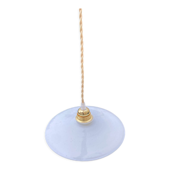 Suspension vintage en opaline blanche