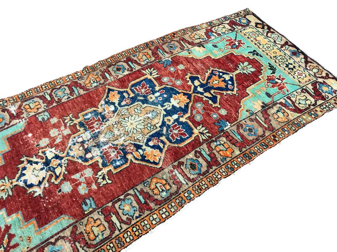 Small Handknotted Vintage Rug
