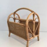 Rattan magazine rack