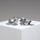 Pair of Horn Silver-Plated Candlesticks, 1960s