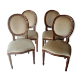 Suite 4 chairs medallion wood and fabric