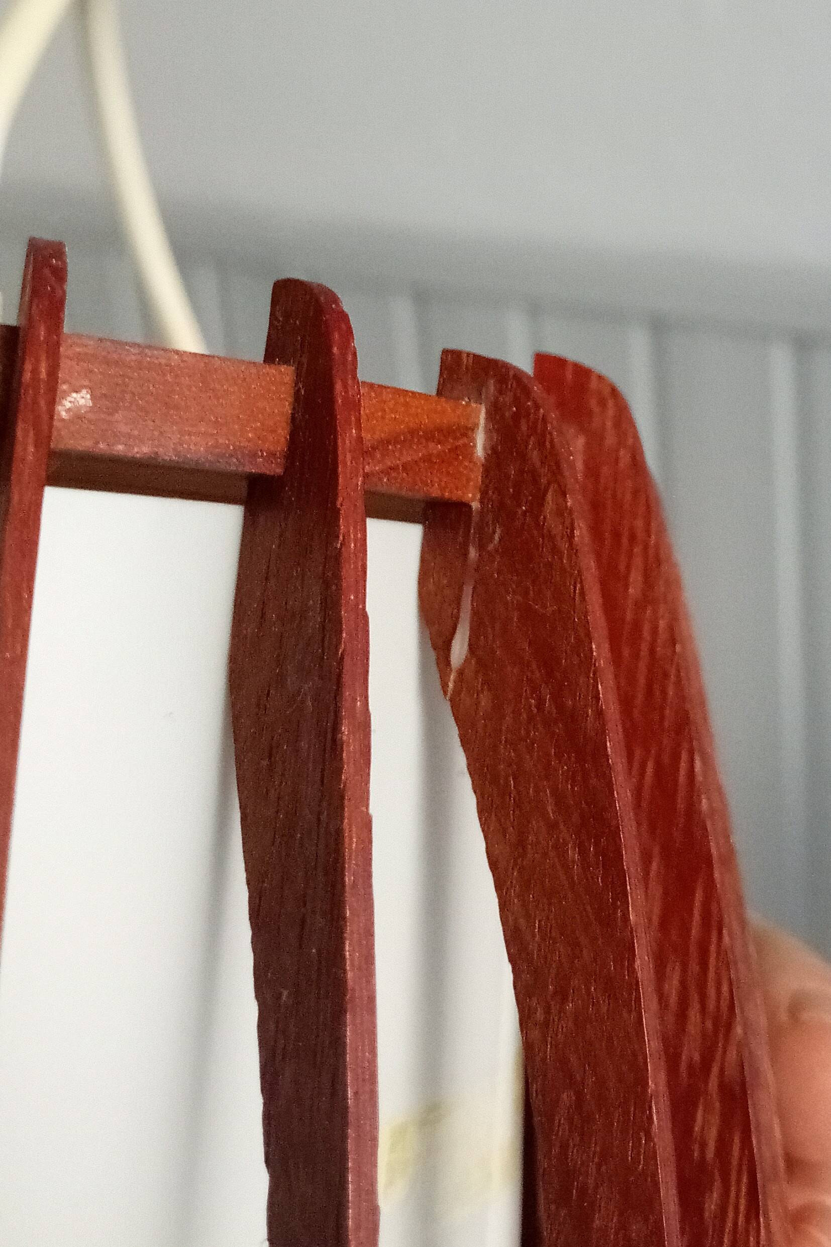 danish ceiling lamp in teak and paper from the 60s