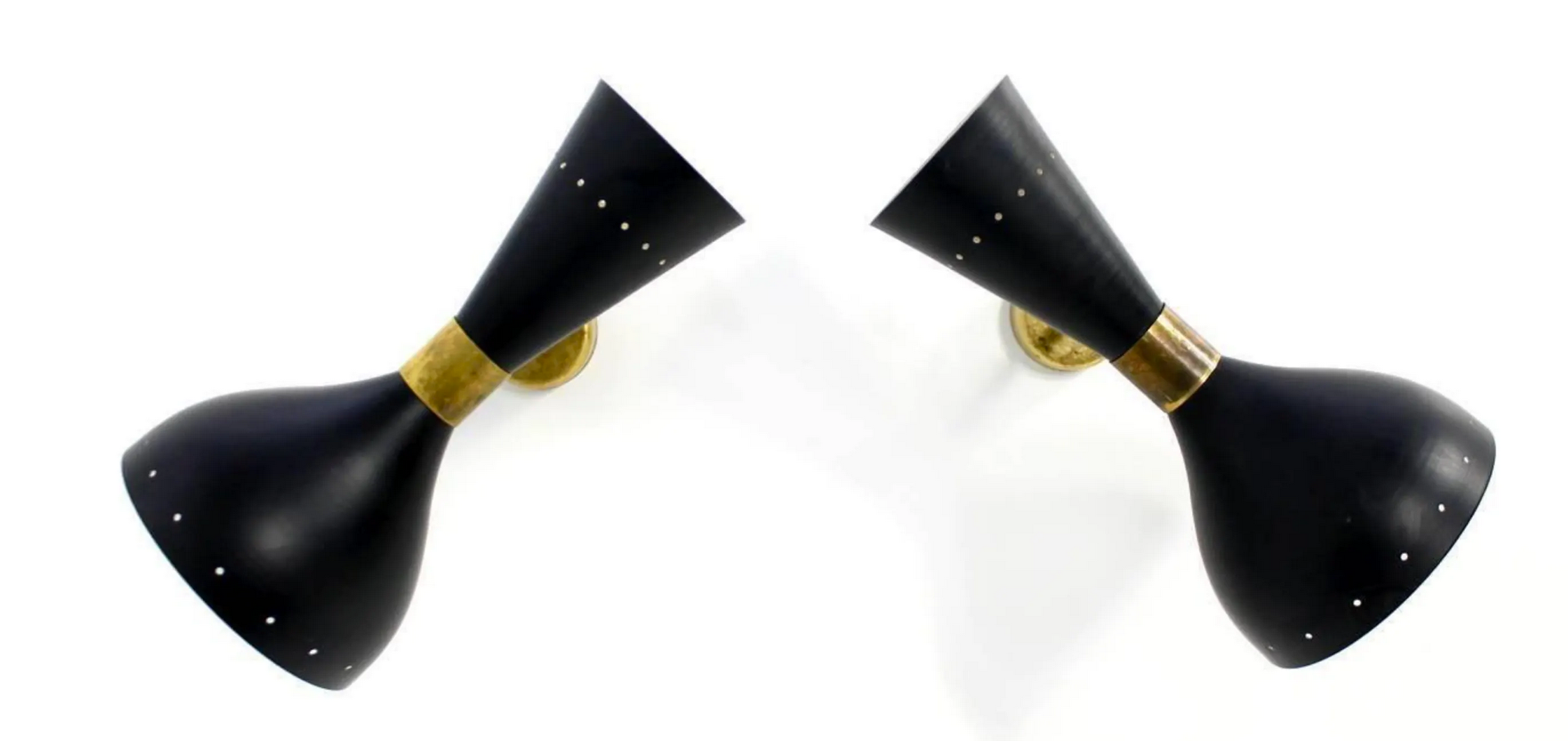 Pair wall light black diabolo