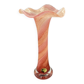 Vase Peter Kaspar en cristal 24 % PbO rose et rouge