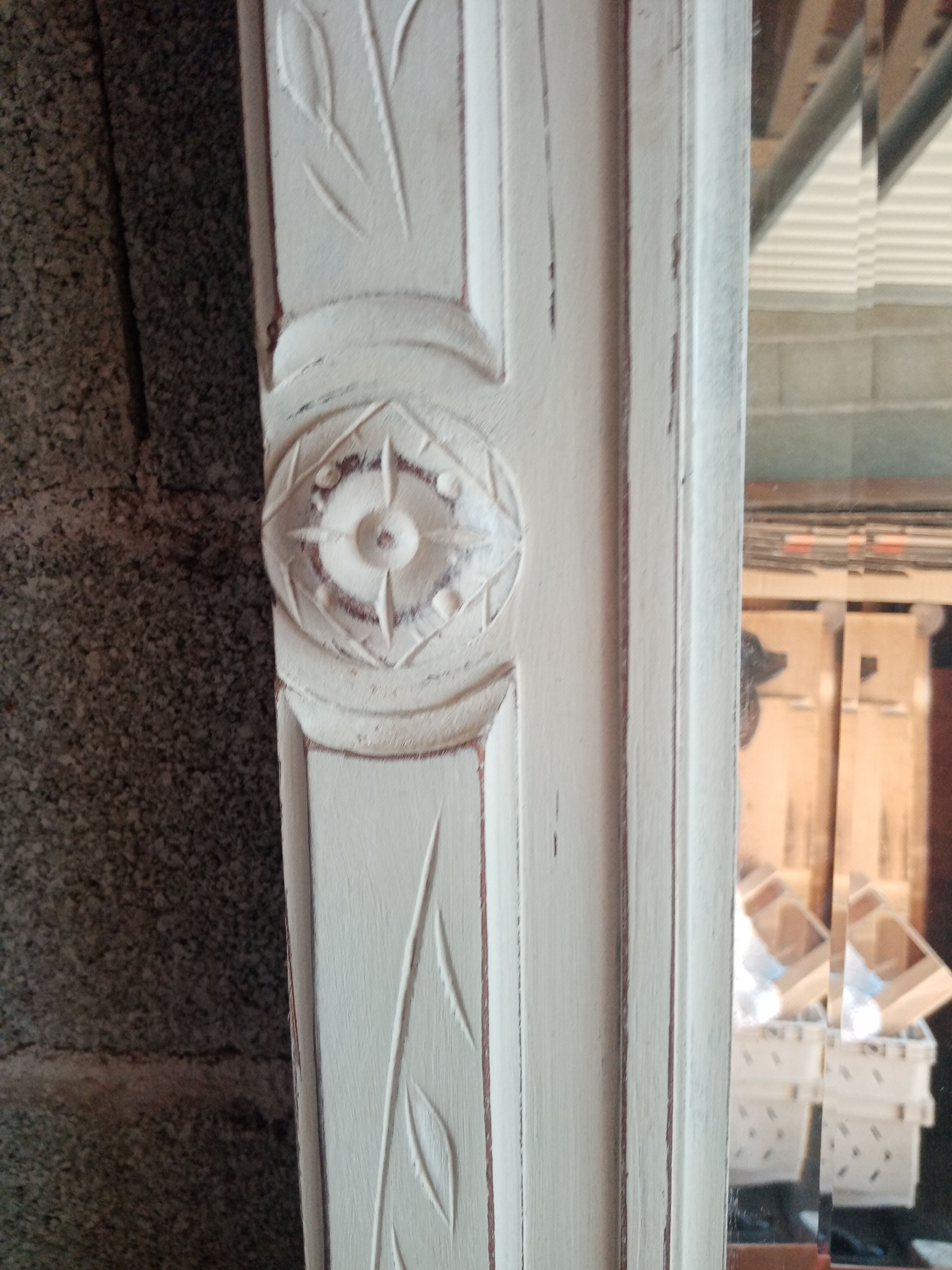 Old beveled trumeau mirror 105x73cm