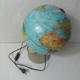 Old world map scan globe 1972 denmark vintage