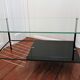 Two-tray coffee trays glass gold metal magazine holder 1960s