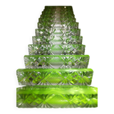 Set of 12 carved crystal knives art deco Steinach hut