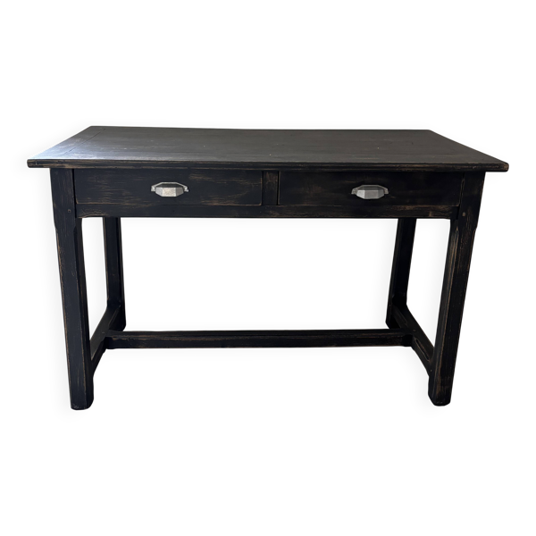 Table noire 2 tiroirs