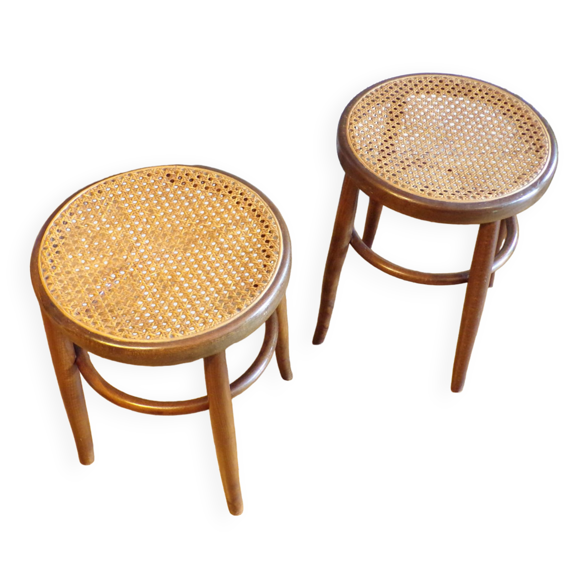 Pair of antique bentwood stools