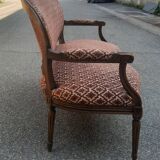 Louis XVI style sofa in natural wood