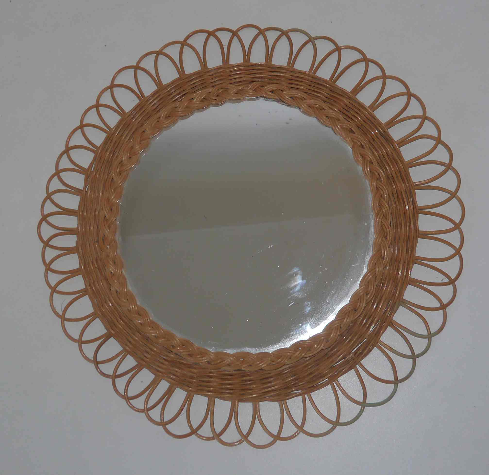 Old rattan mirror 50's years