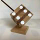 Wooden playing dice pen holder
