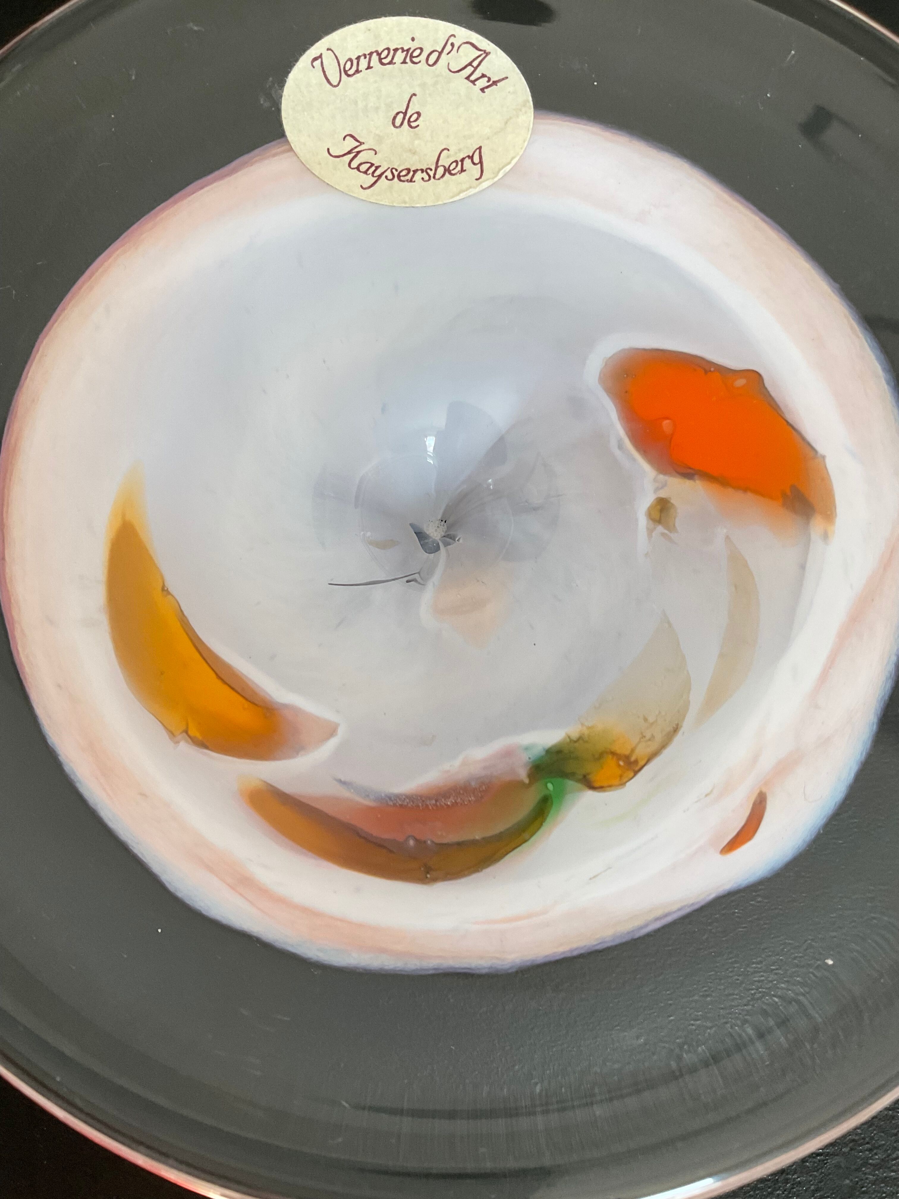 Empty vintage pocket in glass paste art glassware