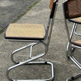 Set of Four Vintage Italian Tubular Chairs Bauhaus Style Marcel Breuer Circa 1970