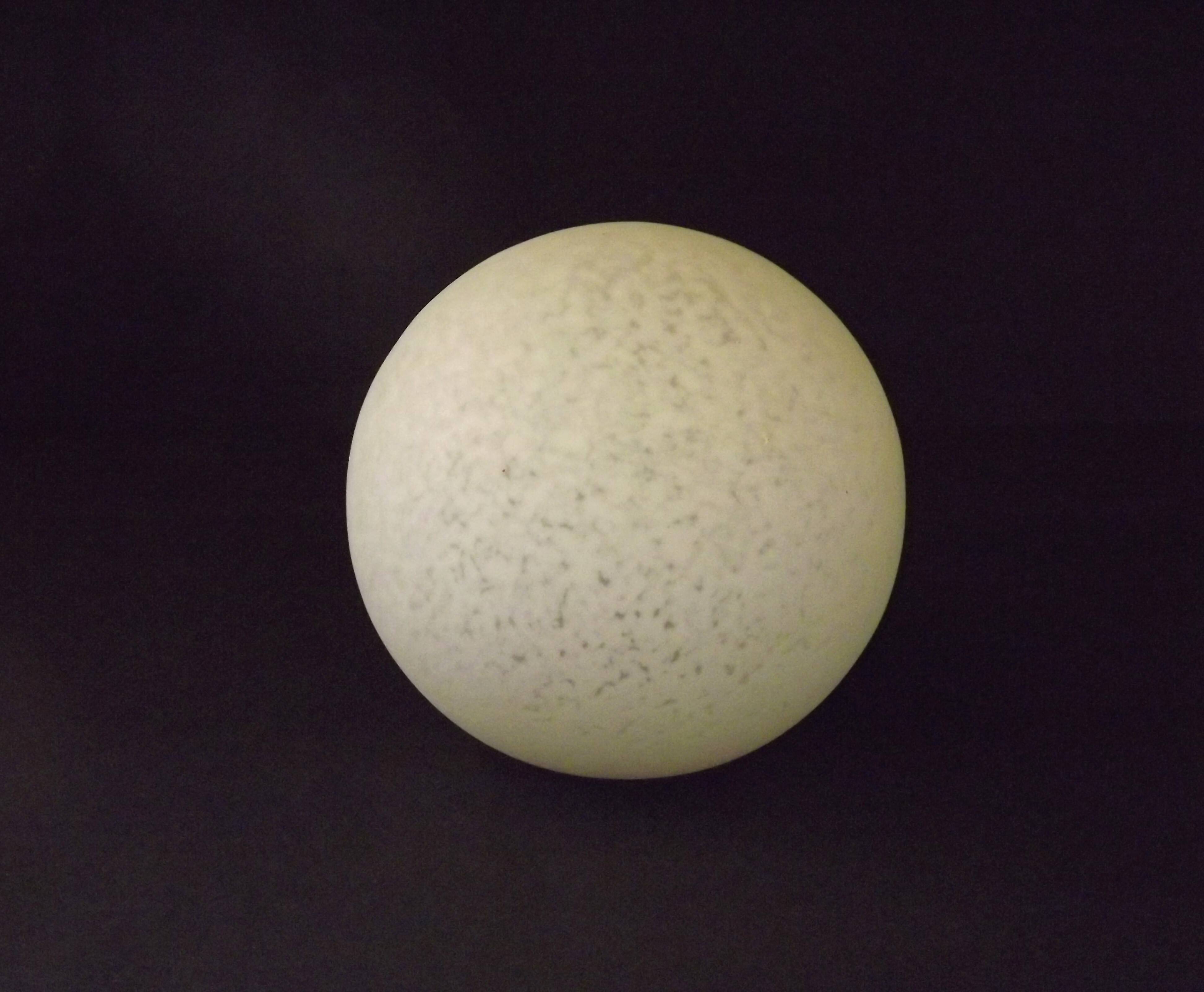 French vintage white Clichy glass ball-shaped replacement shade for lamps.