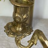 Pair of bronze rocaille candlesticks