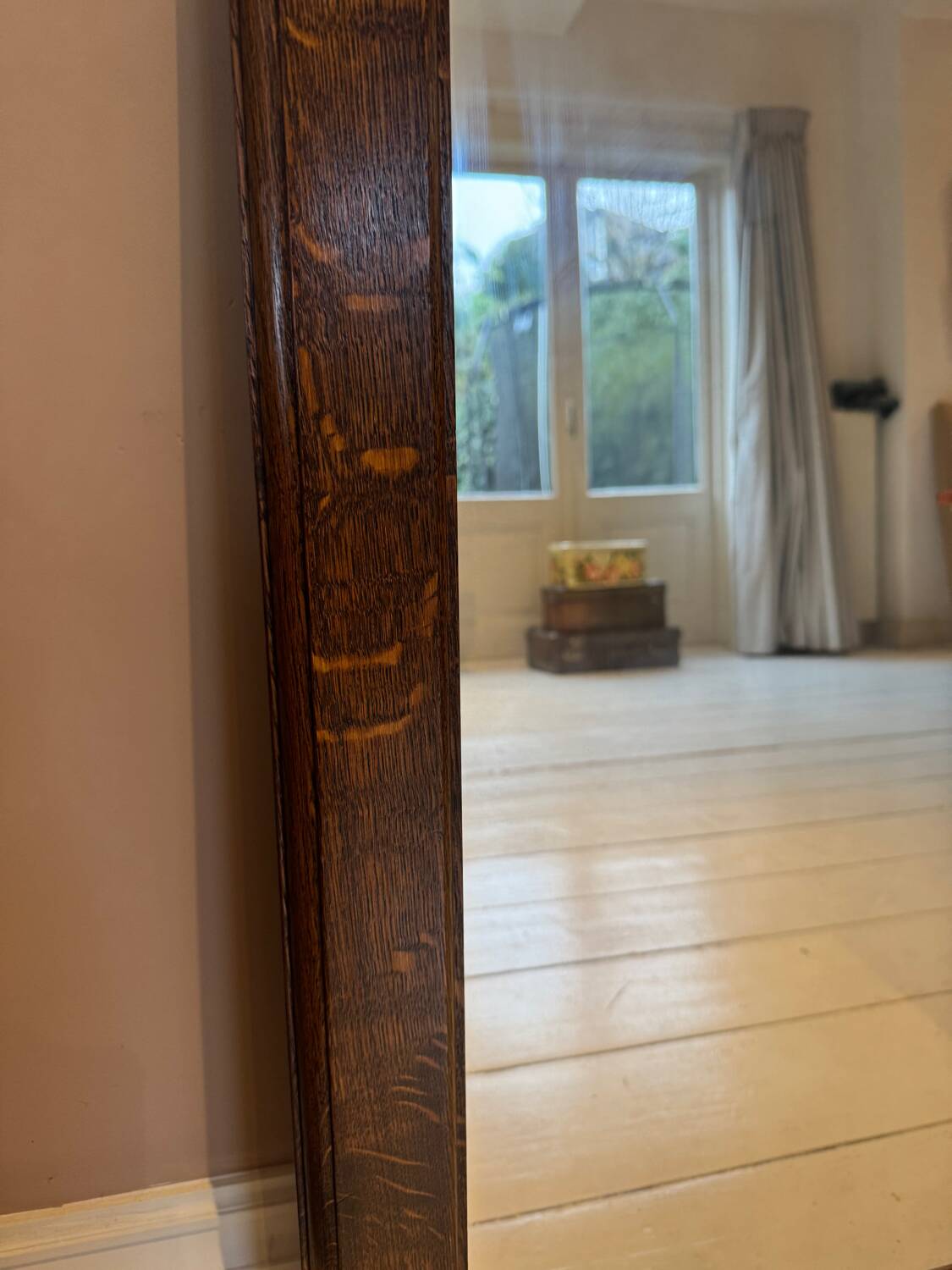 Miroir en chêne massif des années 50 | 90x65cm