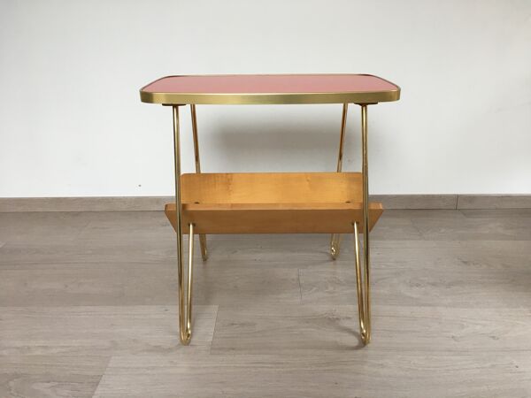 Table d'appoint porte revue design années 50