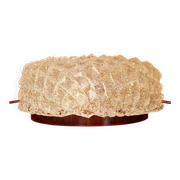 Large brass and frosted glass ceiling light, Hillebrand Lighting, 1970.
