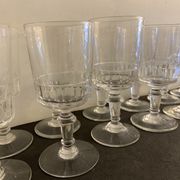 12 antique blown stemmed glasses, Mirabeau model of Baccarat