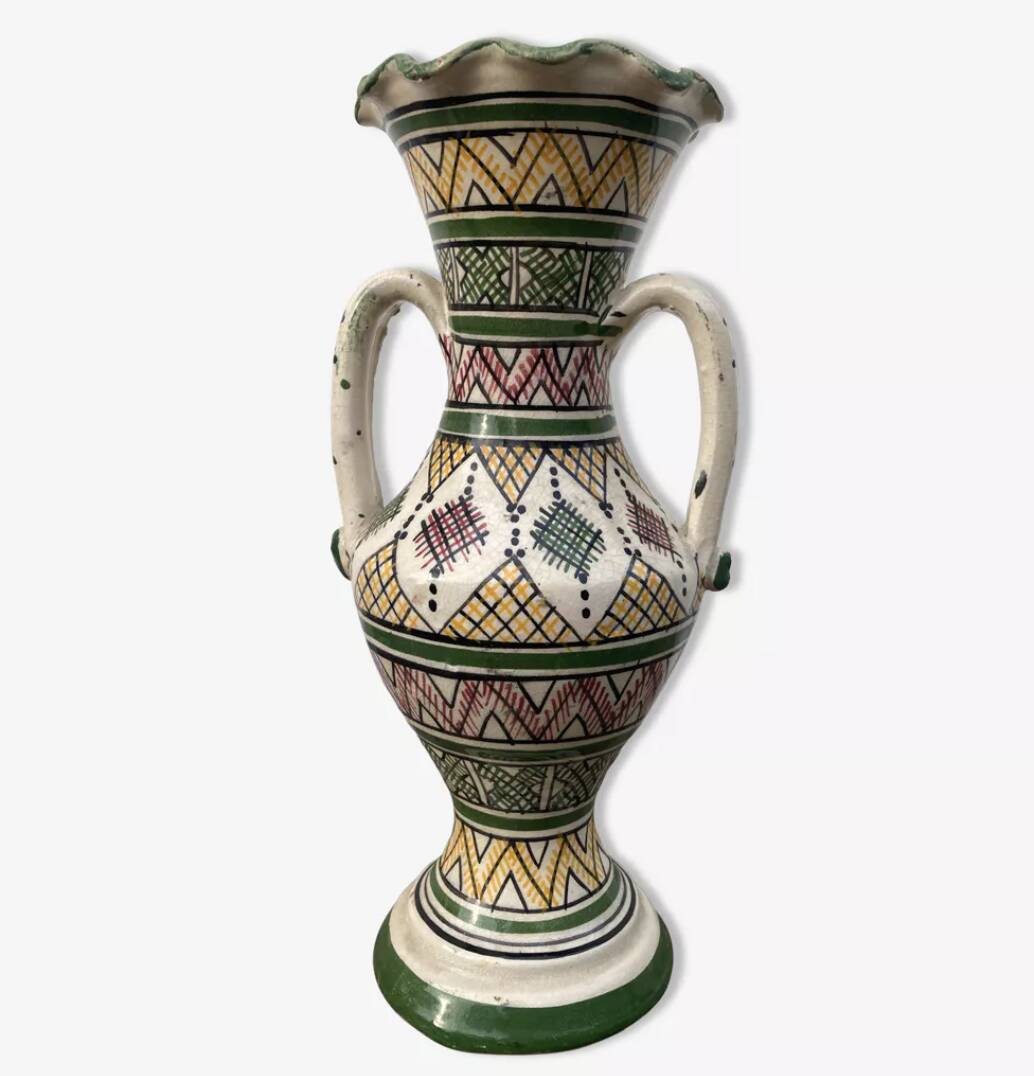 Moroccan artisanal safi vase