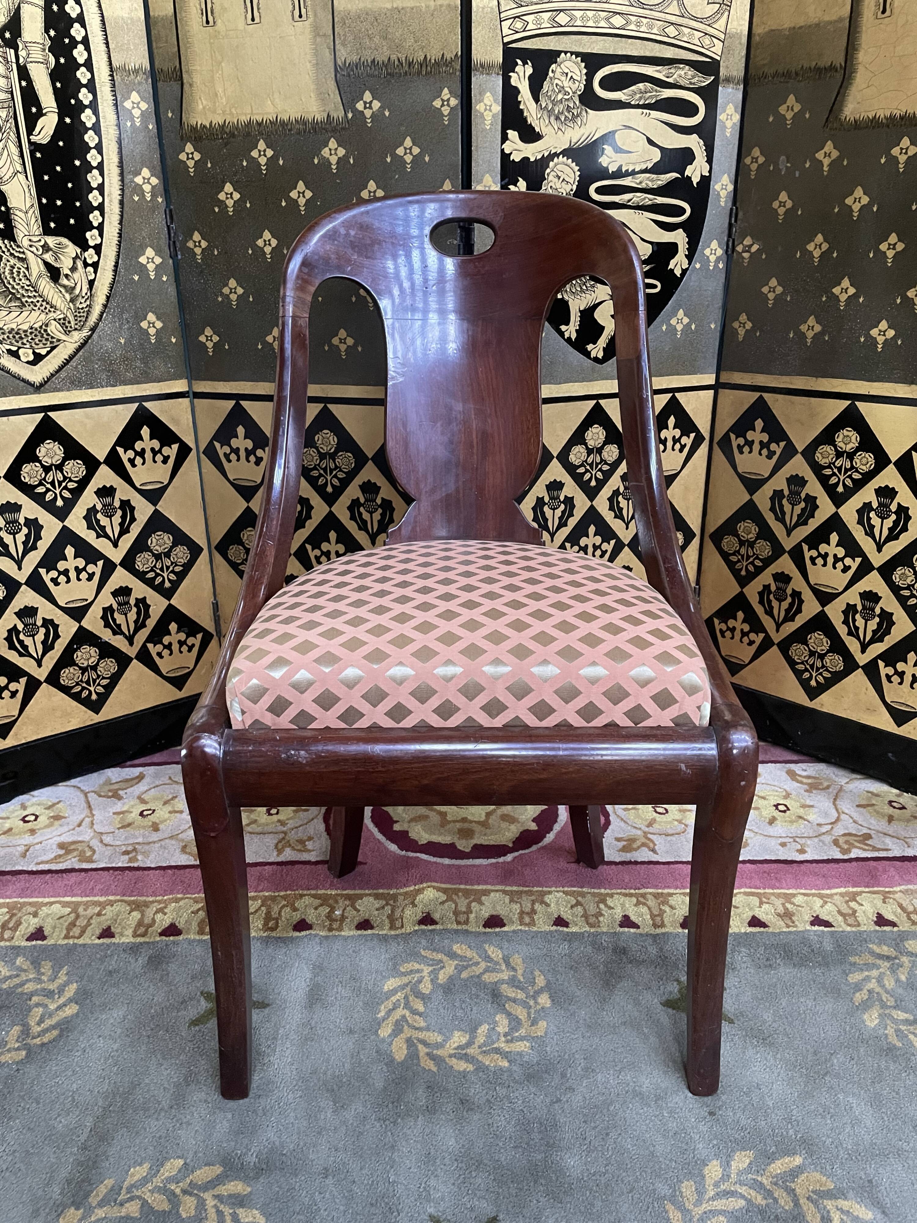 Empire style mahogany gondola chair