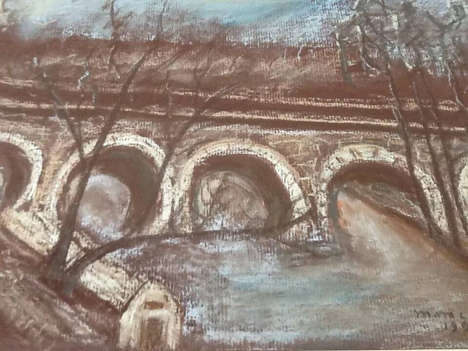 View of the Pont Neuf Paris Framed under gilded wood glass