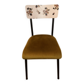 Suzie chair with printed backrest and velvet seat - Les Gambettes