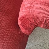 Antique toad sofa in brick velvet
