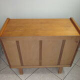Vintage wood and rattan dresser