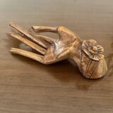 Empty wooden fig hand pocket decoration hand 1970