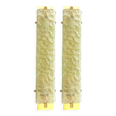 Appliques murales en or 24 carats de luxe avec verre de Murano "Graniglia" vert – Ensemble de deux