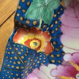 China porcelain ashtray enamelled with a tobacco leaf decoration